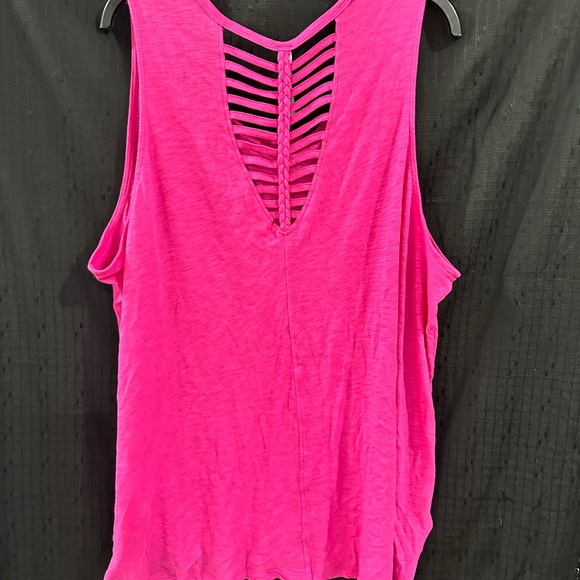 Vibrant Pink Sleeveless Women's Tank Top - Picture 3 of 3